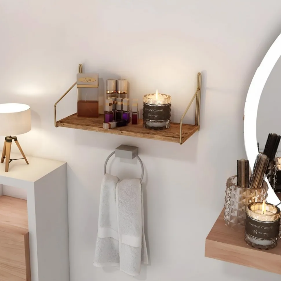 Duverney vägghylla - Guld/brun