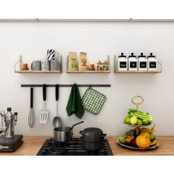 Duverney vägghylla - Guld/brun