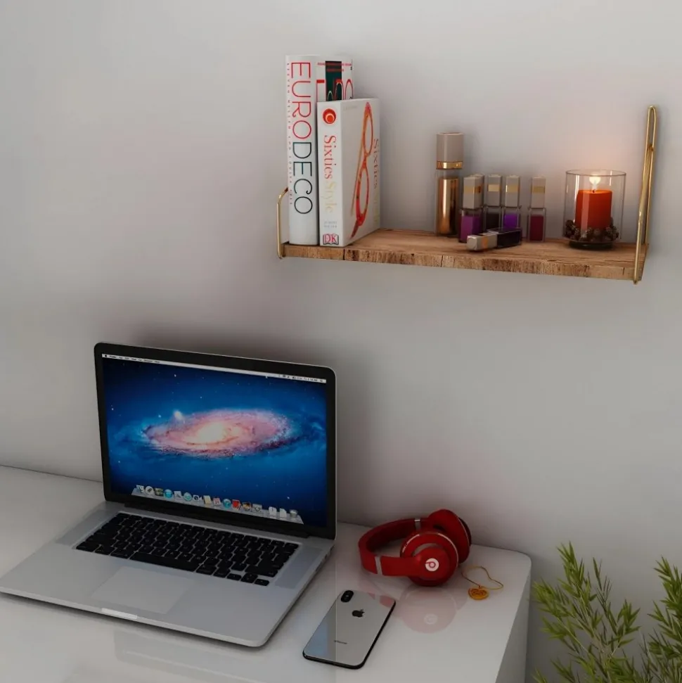 Duverney vägghylla - Guld/brun