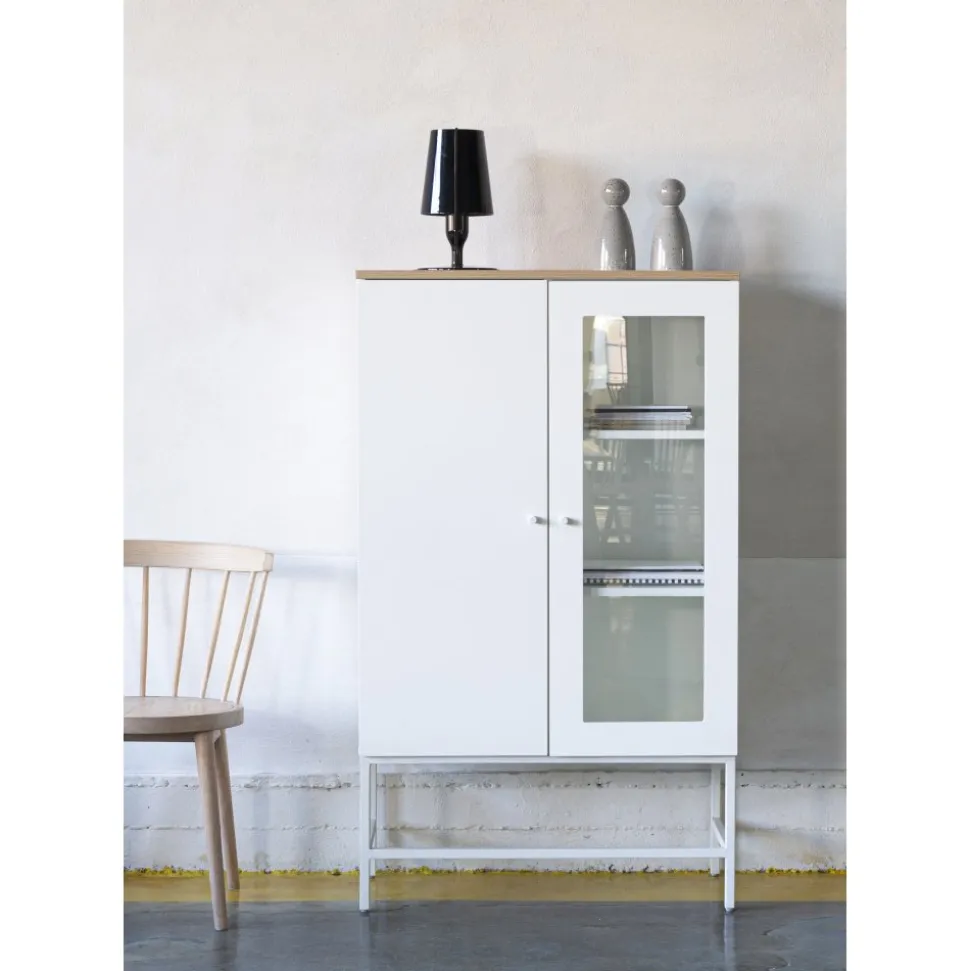 Edge highboard - Vit högtryckslaminat (HPL) + Möbeltassar