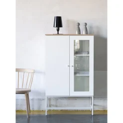 Edge highboard - Vit högtryckslaminat (HPL) + Textilrengöring för möbler