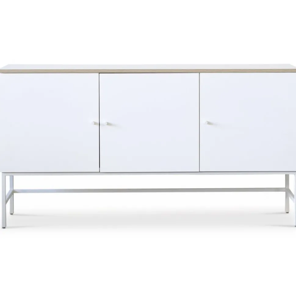 Edge sideboard - Vit högtryckslaminat (HPL) + Möbeltassar