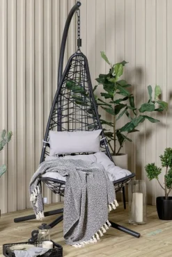 Edinburgh hängstol - Svart + Textilskydd för utemöbler