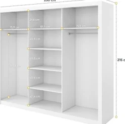Einar grå garderob 250x215 cm