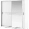 Einar nr 12 vit garderob med spegel och skjutdörrar 215x203 cm
