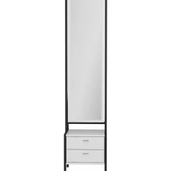 Elegante helkroppspegel med förvaring - Vit