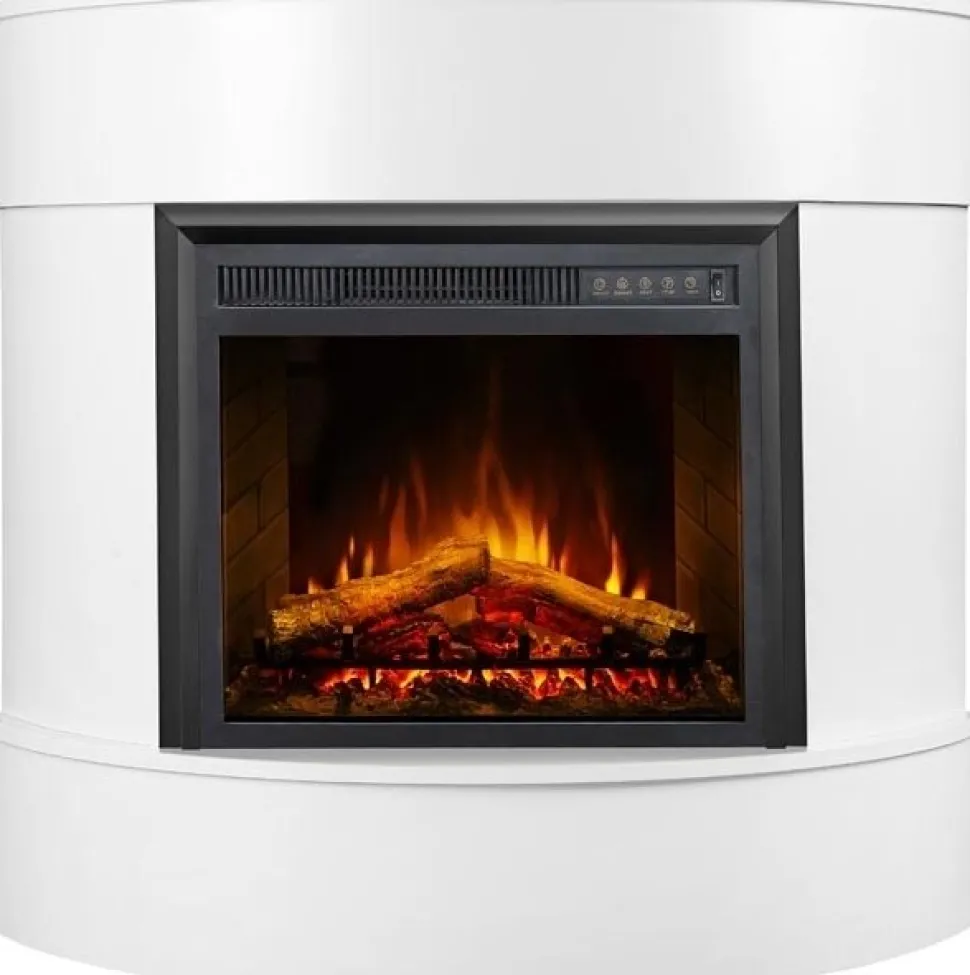 Elektrisk öppen spis Willburn oval dekorationsbrasa - Vit