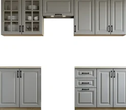 Elizabeth komplett kök 240 cm - Grå/sonoma ek