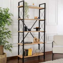 Elysian bokhylla - Ek/svart