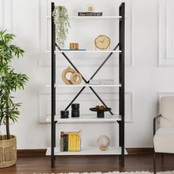 Elysian bokhylla - Vit/svart