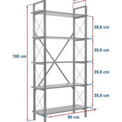 Elysian bokhylla - Vit/svart