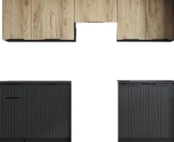 Emma komplett kök 240 cm - Artisan ek/svart