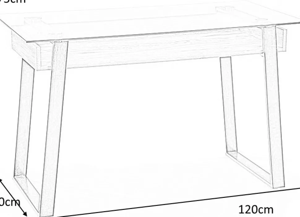Emma skrivbord 120 x 60 cm - Ek/svart