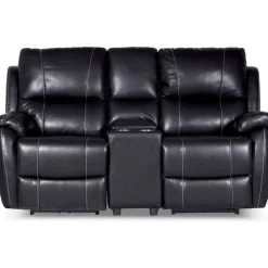 Enjoy Chicago Biosoffa - 2-sits soffa recliner (el) i svart konstläder