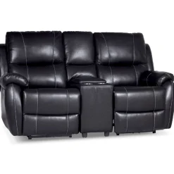 Enjoy Chicago Biosoffa - 2-sits soffa recliner (el) i svart konstläder