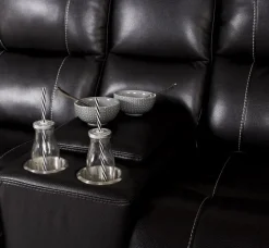 Enjoy Chicago Biosoffa - 2-sits soffa recliner (el) i svart konstläder