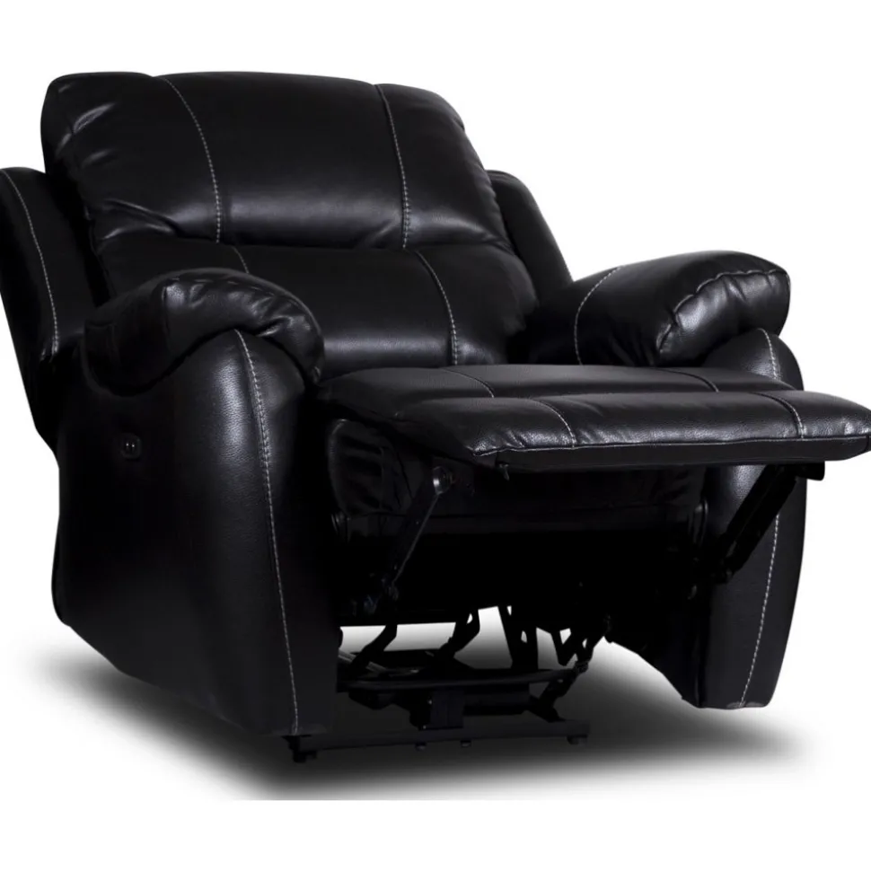 Enjoy Chicago El-Recliner Fåtölj - Svart konstläder + Fläckborttagare för möbler