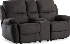 Enjoy Hollywood Biosoffa - 2-sits recliner (el) i antracit microfibertyg
