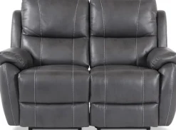 Enjoy Hollywood reclinersoffa (Biosoffa) - 2-sits (el) i i grått konstskinn + Möbelvård Läderrengöring