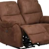 Enjoy Hollywood reclinersoffa - 2-sits (el) i brunt microfibertyg