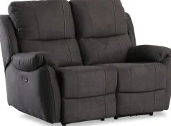Enjoy Hollywood reclinersoffa - 2-sits (el) i antracit microfibertyg + Möbeltassar