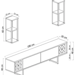 Erki TV-bänk - Antracit/svart