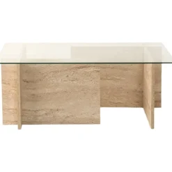 Escape soffbord 105 x 65 cm - Travertin