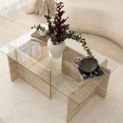 Escape soffbord 105 x 65 cm - Travertin