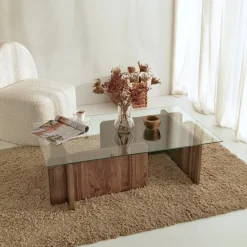 Escape soffbord med rundade kanter 105 x 65 cm - Valnöt