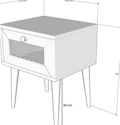 Euromos sängbord - Ek