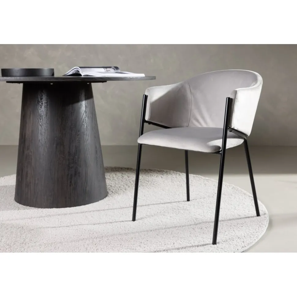 Evelina matstol - Grå sammet