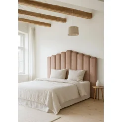 Fancy sänggavel 140 cm - Beige (Sammet)