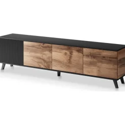 Fate TV-bänk 200 cm - Wotan ek/svart