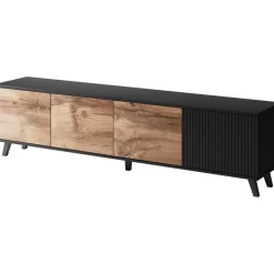 Fate TV-bänk 200 cm - Wotan ek/svart