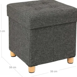 Fideli sittpuff med förvaring - Grå