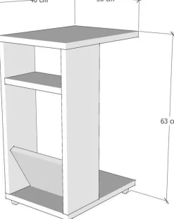Filipe sidobord 30 x 40 cm - Antracit