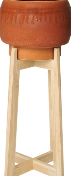 Fiol piedestal med kruka - Terracotta