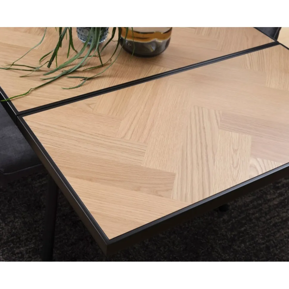 Fishbone tilläggsskiva 45 x 90 cm - Svart / Ek