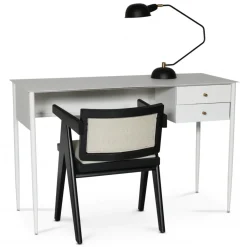 Flash skrivbord 120x50 cm - Vit / Mässing