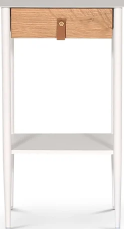 Flash sängbord - Vit/oljad ek