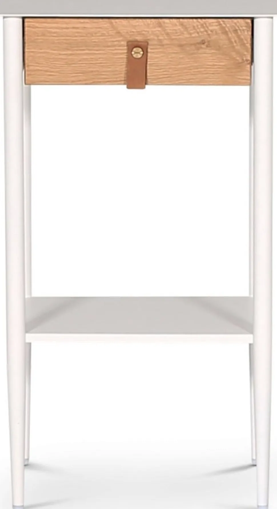 Flash sängbord - Vit/oljad ek