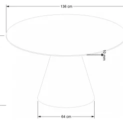 Float runt matbord i valnöt Ø137 cm