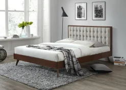 Florry säng - Valnöt/beige