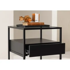 Fortaleza sidobord 40 x 40 cm - Svart