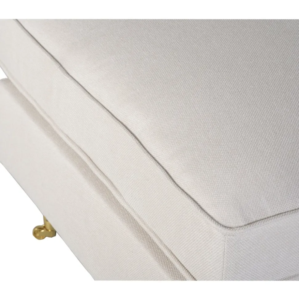 Fotpall Howard i beige tyg - Watford Deluxe + Möbeltassar