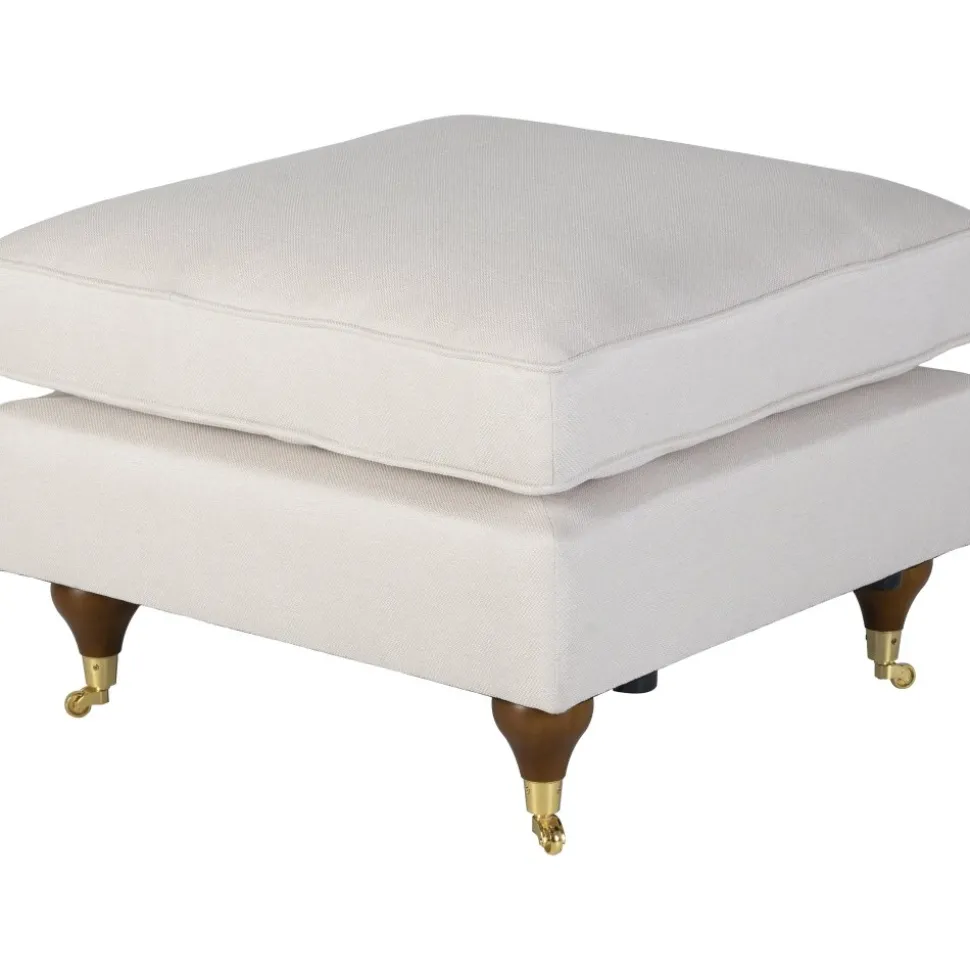 Fotpall Howard i beige tyg - Watford Deluxe