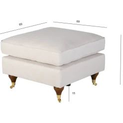 Fotpall Howard i beige tyg - Watford Deluxe + Textilrengöring för möbler
