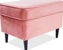 Fotpall i rosa sammet