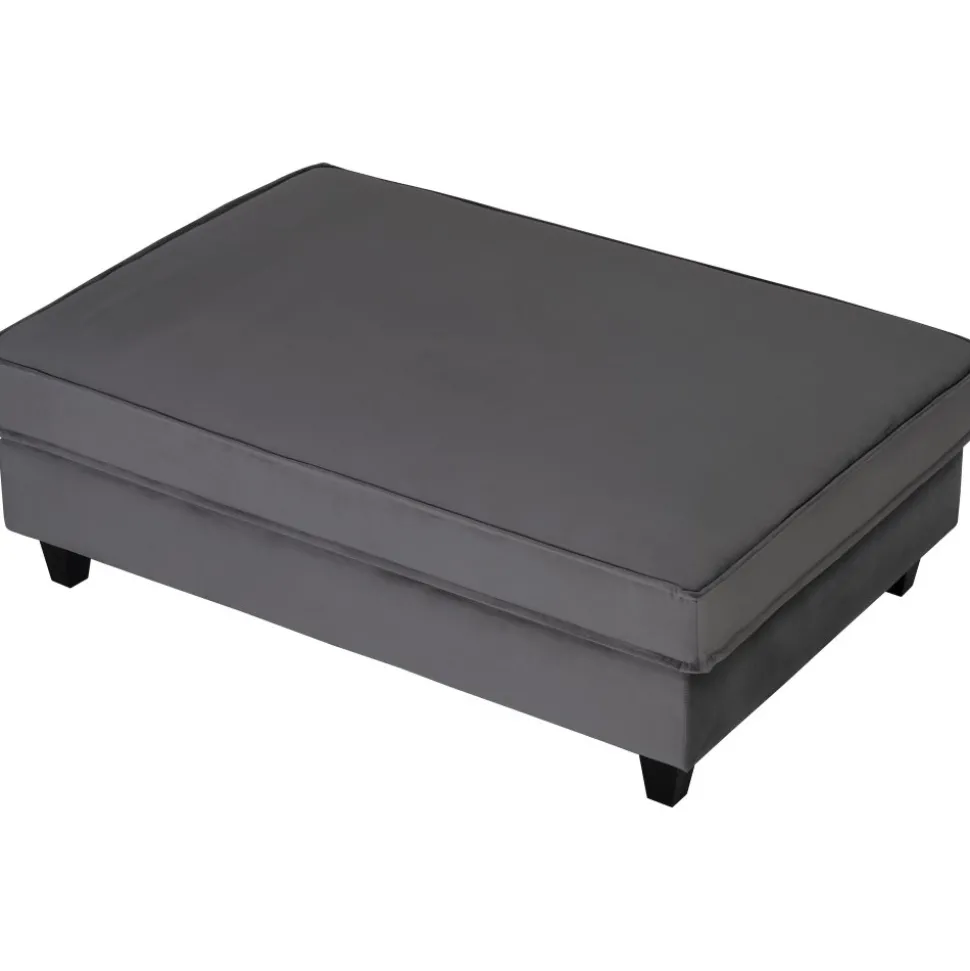 Fotpall 122x86 cm mörkgrå sammet - Brandy + Textilrengöring för möbler