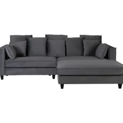 Fotpall 122x86 cm mörkgrå sammet - Brandy + Textilrengöring för möbler